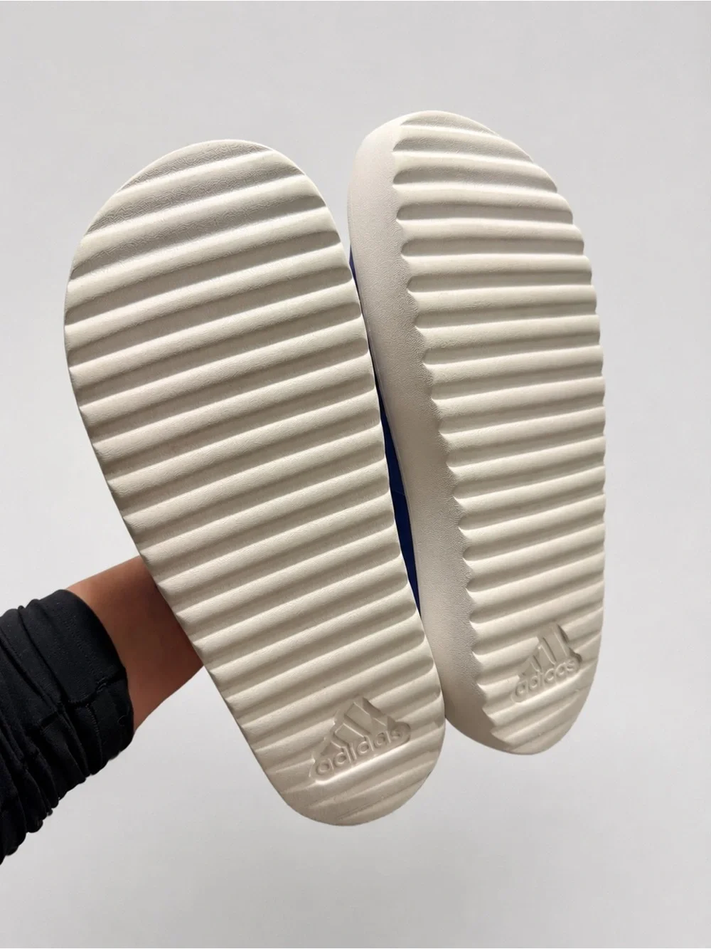 adidas Purple Slide Sandals with Gray Accent